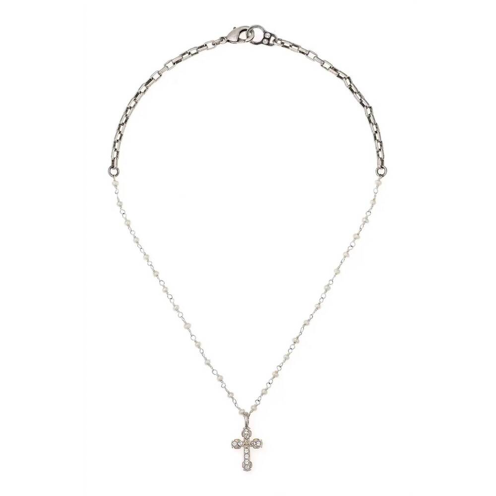 NEW FRENCH KANDE women's cecile necklace in silver